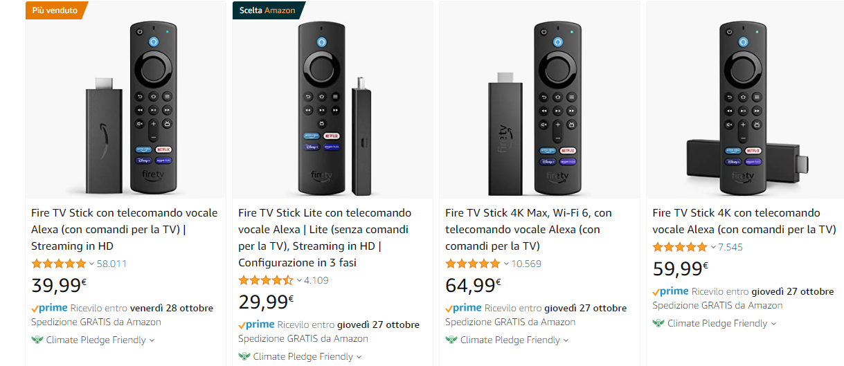 Modelli di Amazon Fire TV Stick
