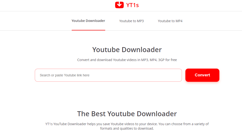 YT1S: uno dei siti per estrarre audio da YouTube