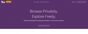 Home page del sito di Tor